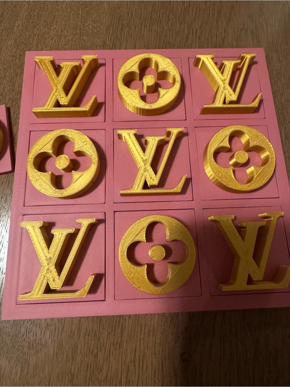 Pink & Gold Tic Tac Toe Board Decor